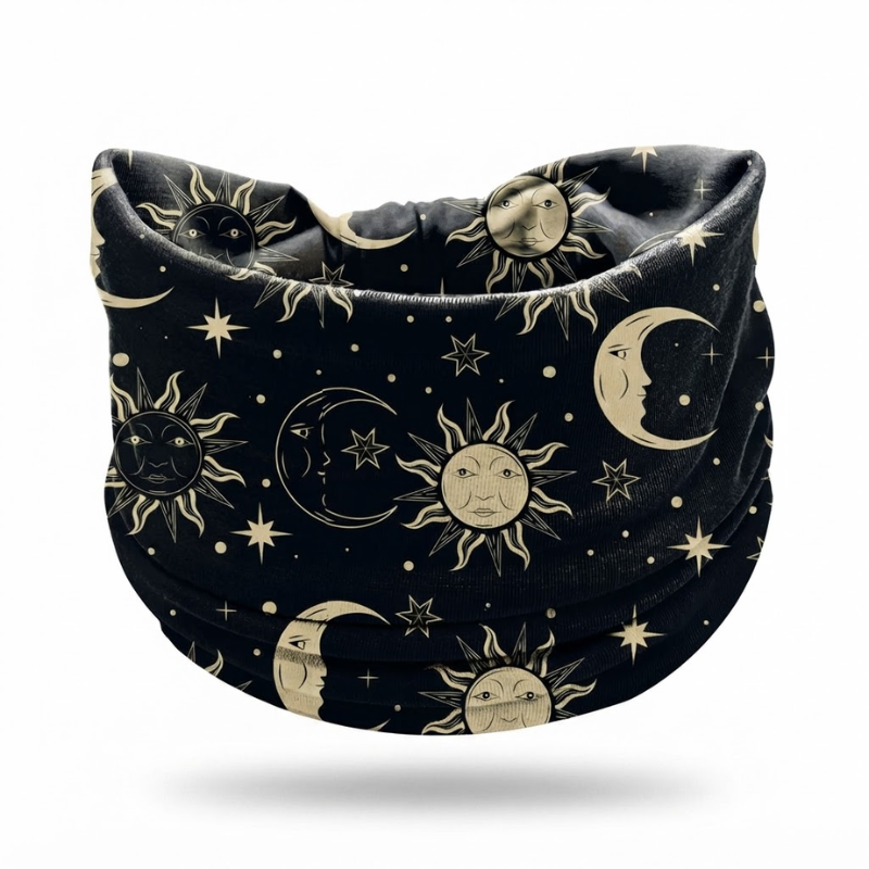 Black Celestial Sun Moon Headband