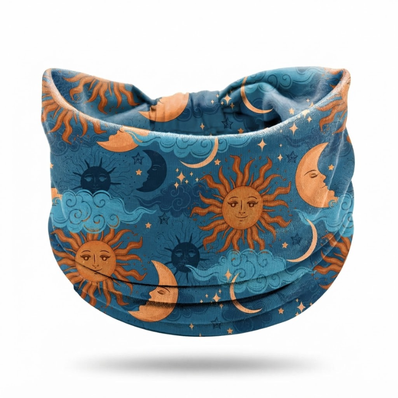 Blue Celestial Sun Moon Headband