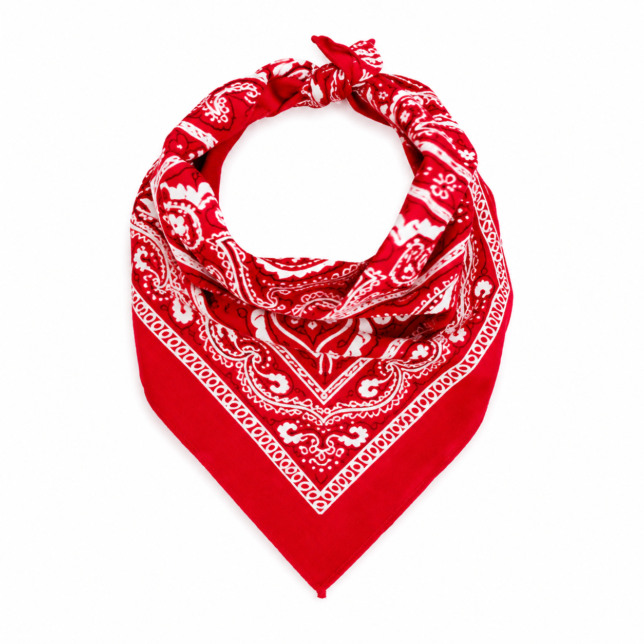 Classic Red Paisley Cotton Bandana – Unisex Western Style Headwrap & Neck Scarf